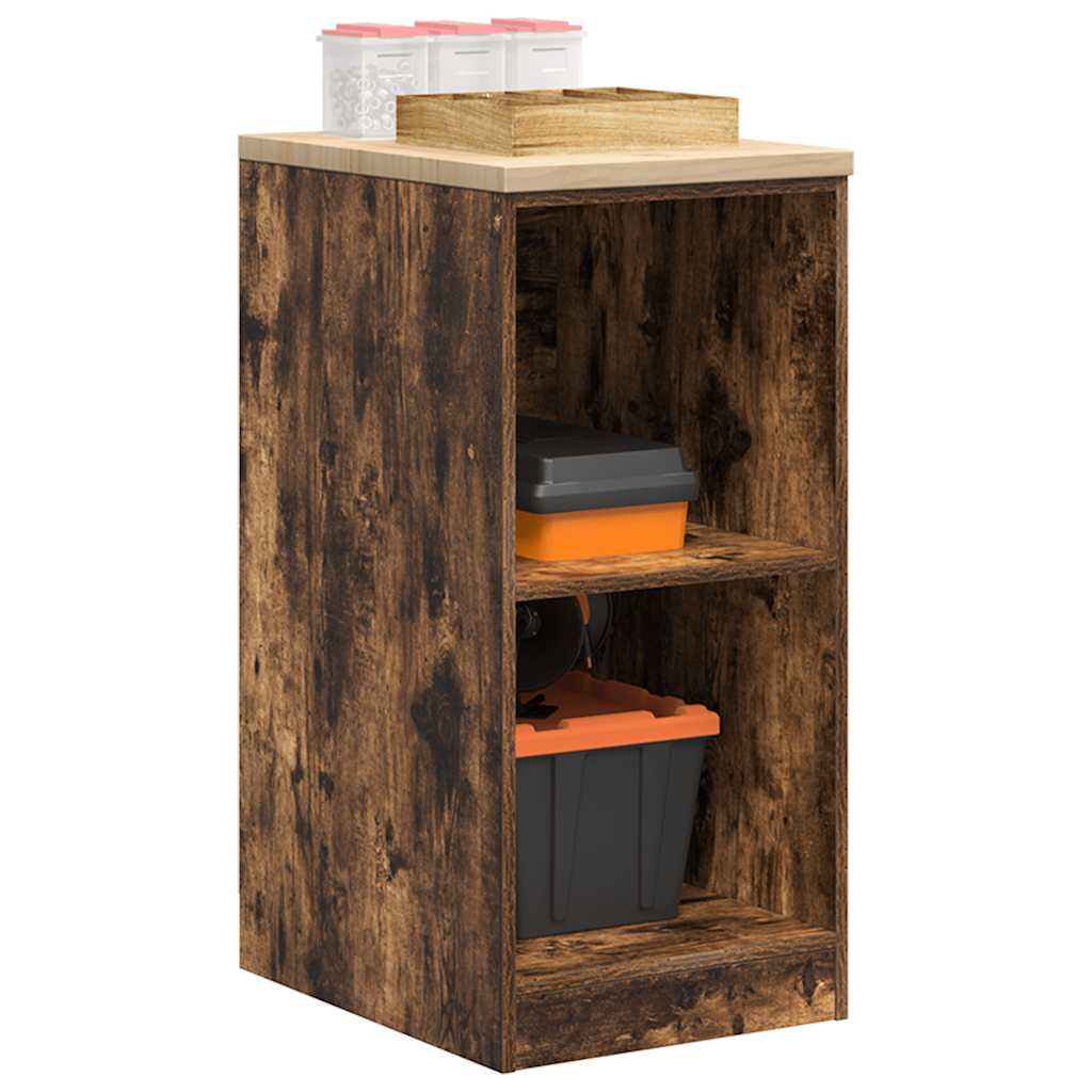 Armoire De Rangement De Garage Bois Pin Chêne Fumé