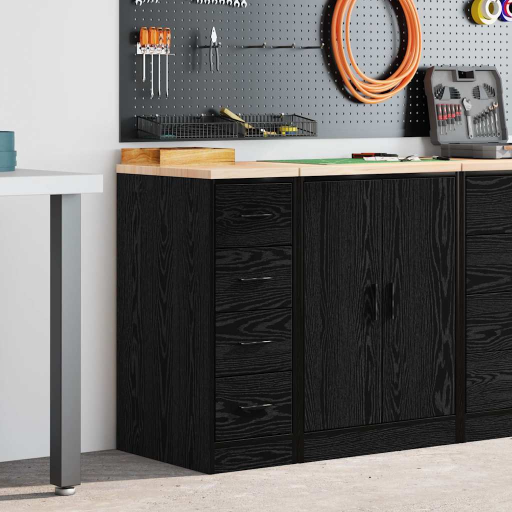 Armoire De Rangement De Garage Bois De Pin Noir