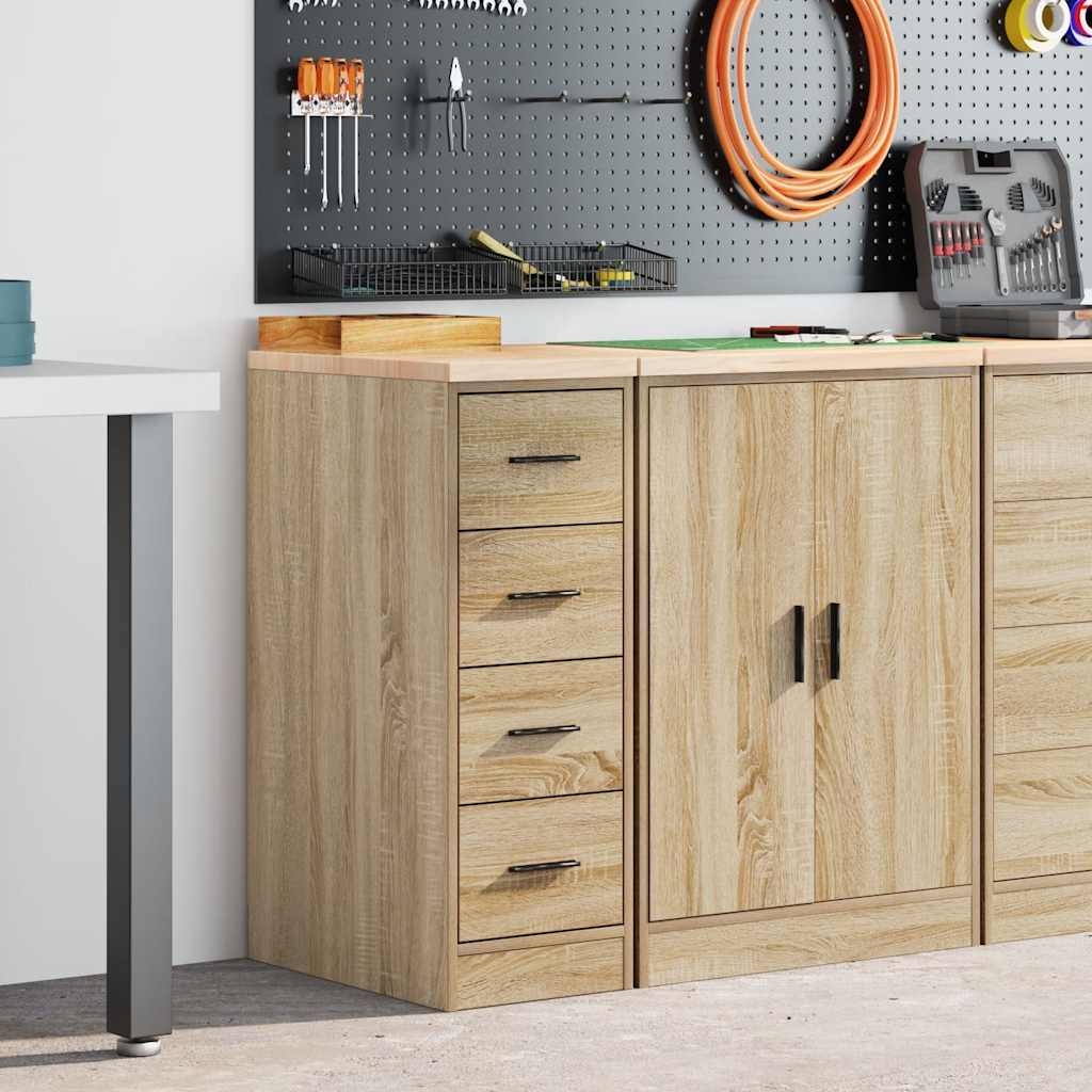 Armoire De Rangement De Garage 30X51X85Cm Bois Pin Chêne Sonoma