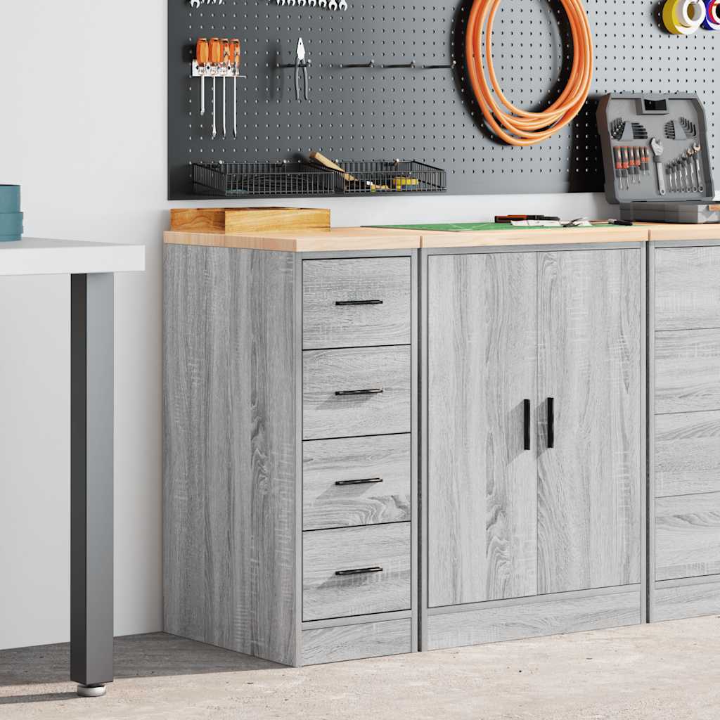 Armoire De Rangement De Garage Bois Pin Sonoma Gris