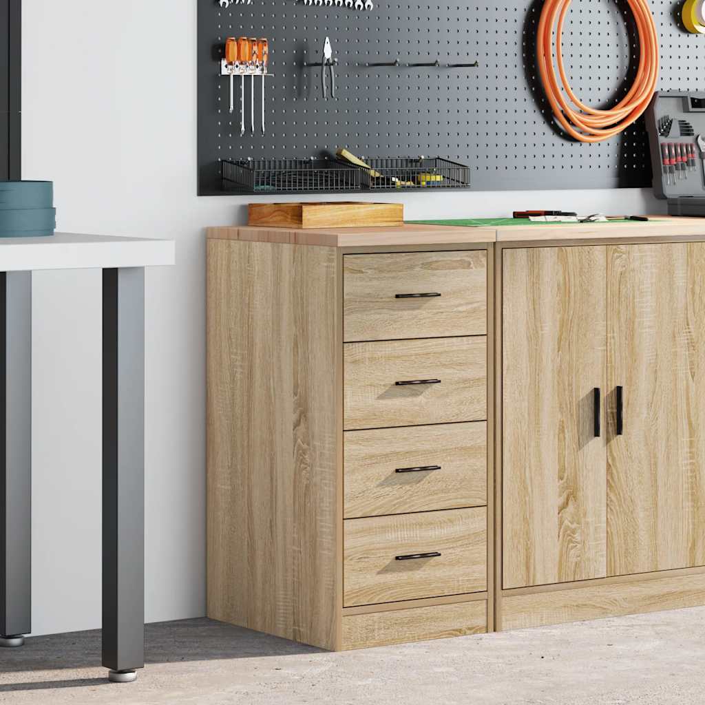 Armoire De Rangement De Garage 30X51X85Cm Bois Pin Chêne Sonoma