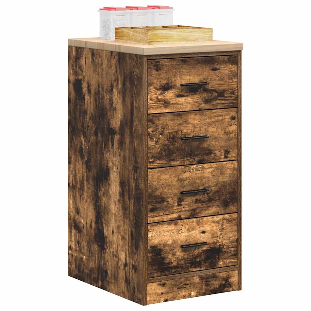 Armoire De Rangement De Garage Bois Pin Chêne Fumé