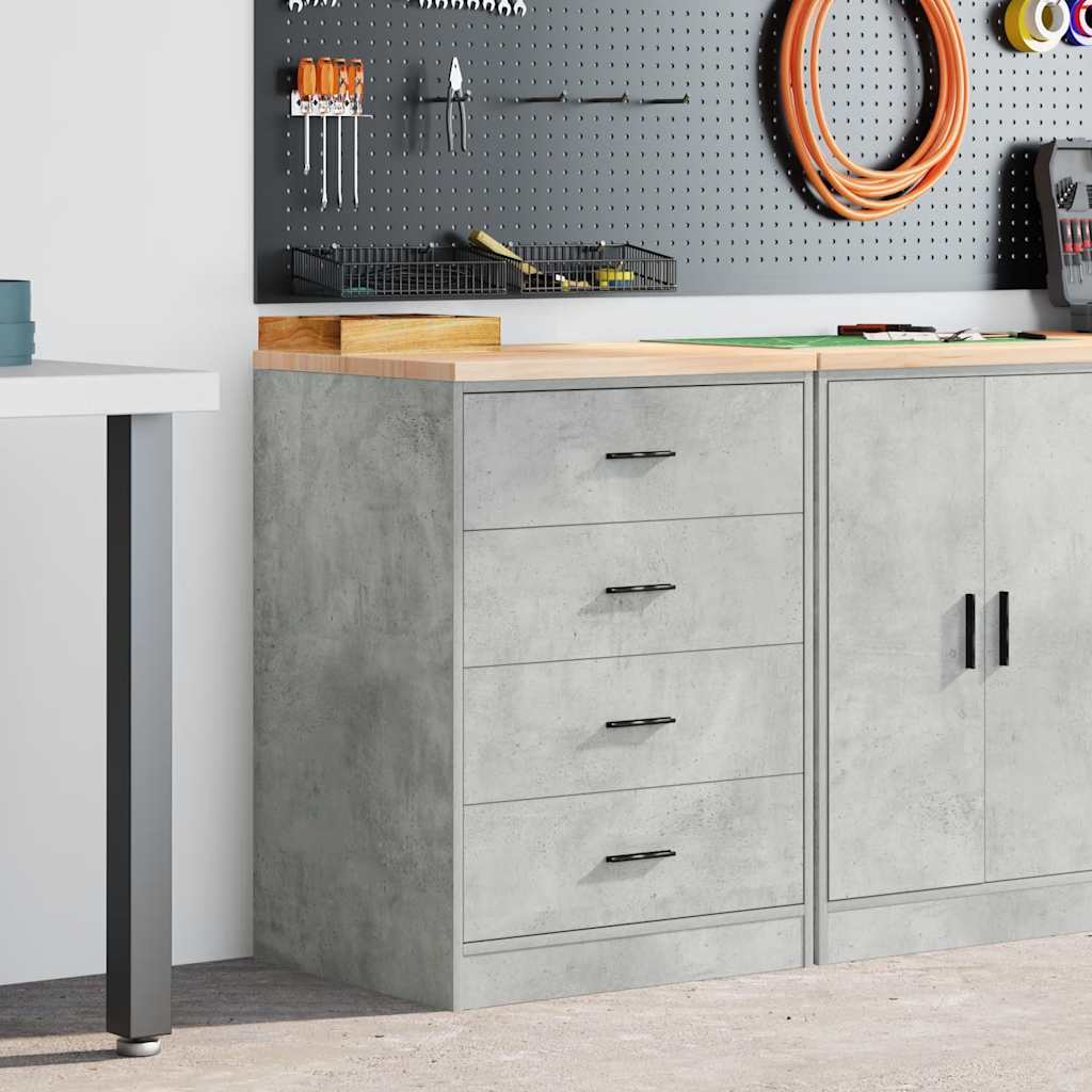 Armoire De Rangement De Garage Bois Pin Gris Béton