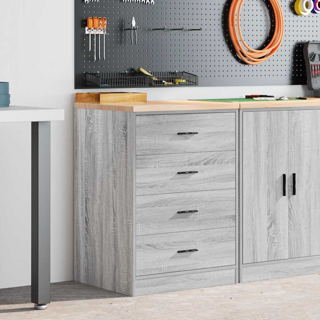 Armoire De Rangement De Garage Bois Pin Sonoma Gris