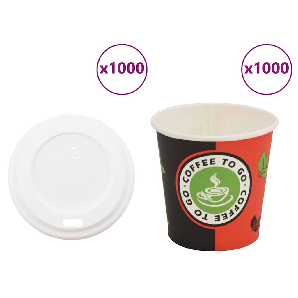 Tasses À Café En Papier Avec Couvercles 1000 Pcs 16Oz 400Ml