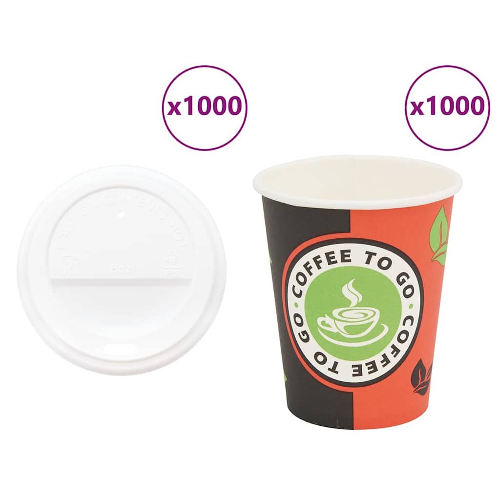 Tasses À Café En Papier Avec Couvercles 1000 Pcs 16Oz 400Ml