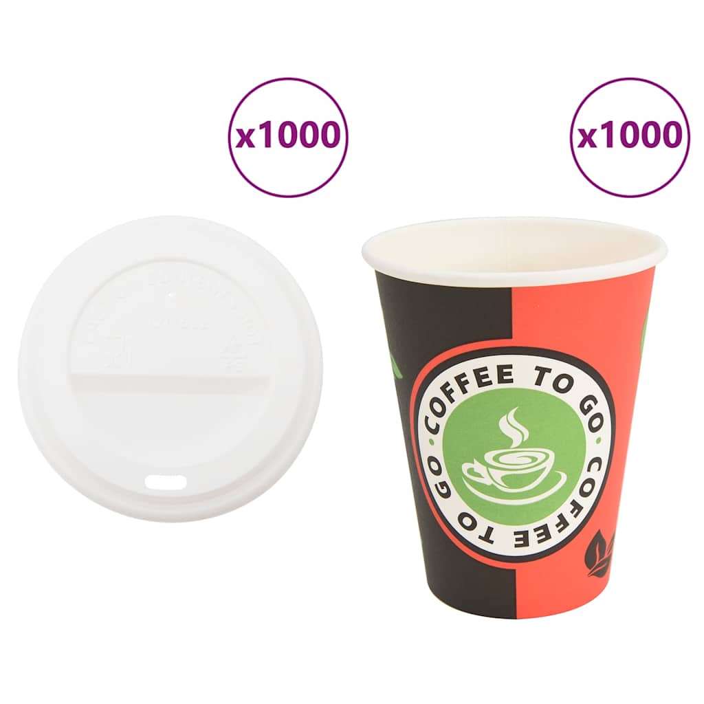 Tasses À Café En Papier Avec Couvercles 1000 Pcs 16Oz 400Ml