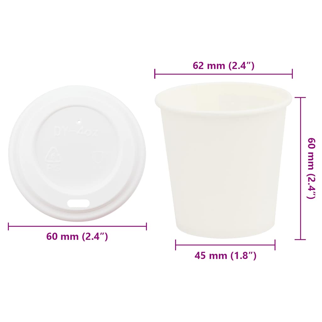 Tasses À Café En Papier Avec Couvercles 1000 Pcs 4Oz 100Ml