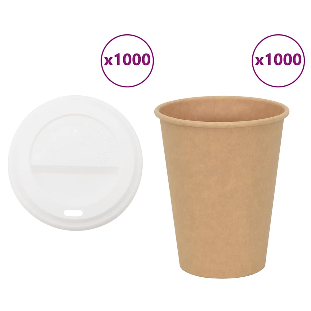 Tasses À Café En Papier Avec Couvercles 1000 Pcs 8Oz 200Ml