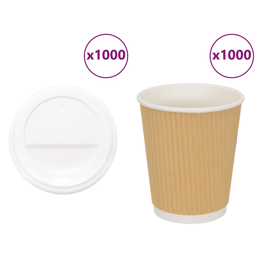 Tasses À Café En Papier Avec Couvercles 1000 Pcs 4Oz 100Ml