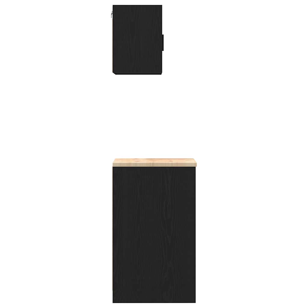 Armoires De Garage 2 Pcs Bois D'ingénierie Noir