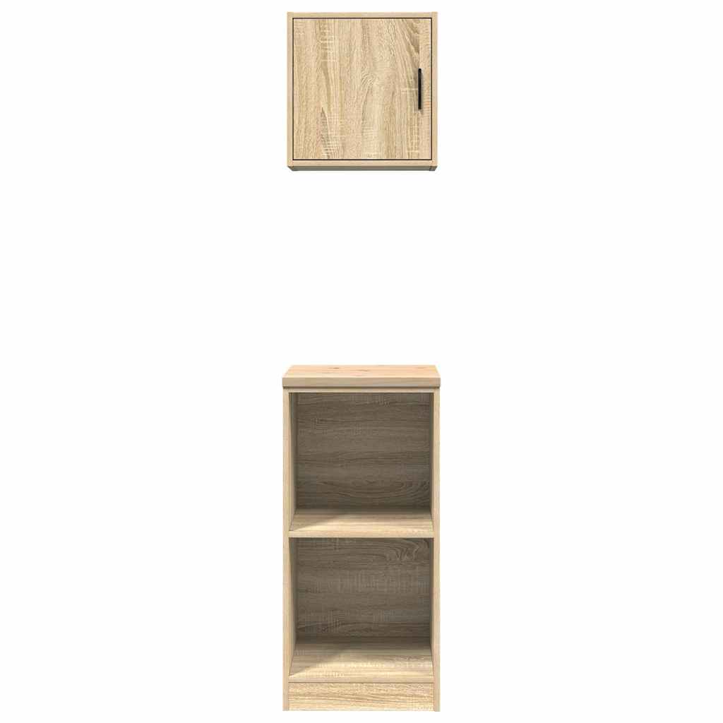 Armoires De Garage 2 Pcs Bois D'ingénierie Chêne Sonoma