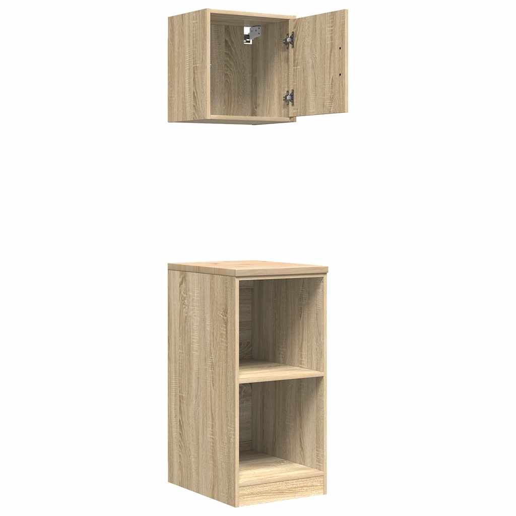 Armoires De Garage 2 Pcs Bois D'ingénierie Chêne Sonoma