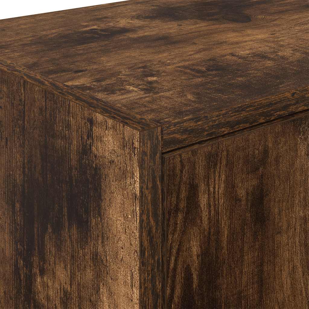 Armoires De Garage 2 Pcs Bois D'ingénierie Chêne Fumé