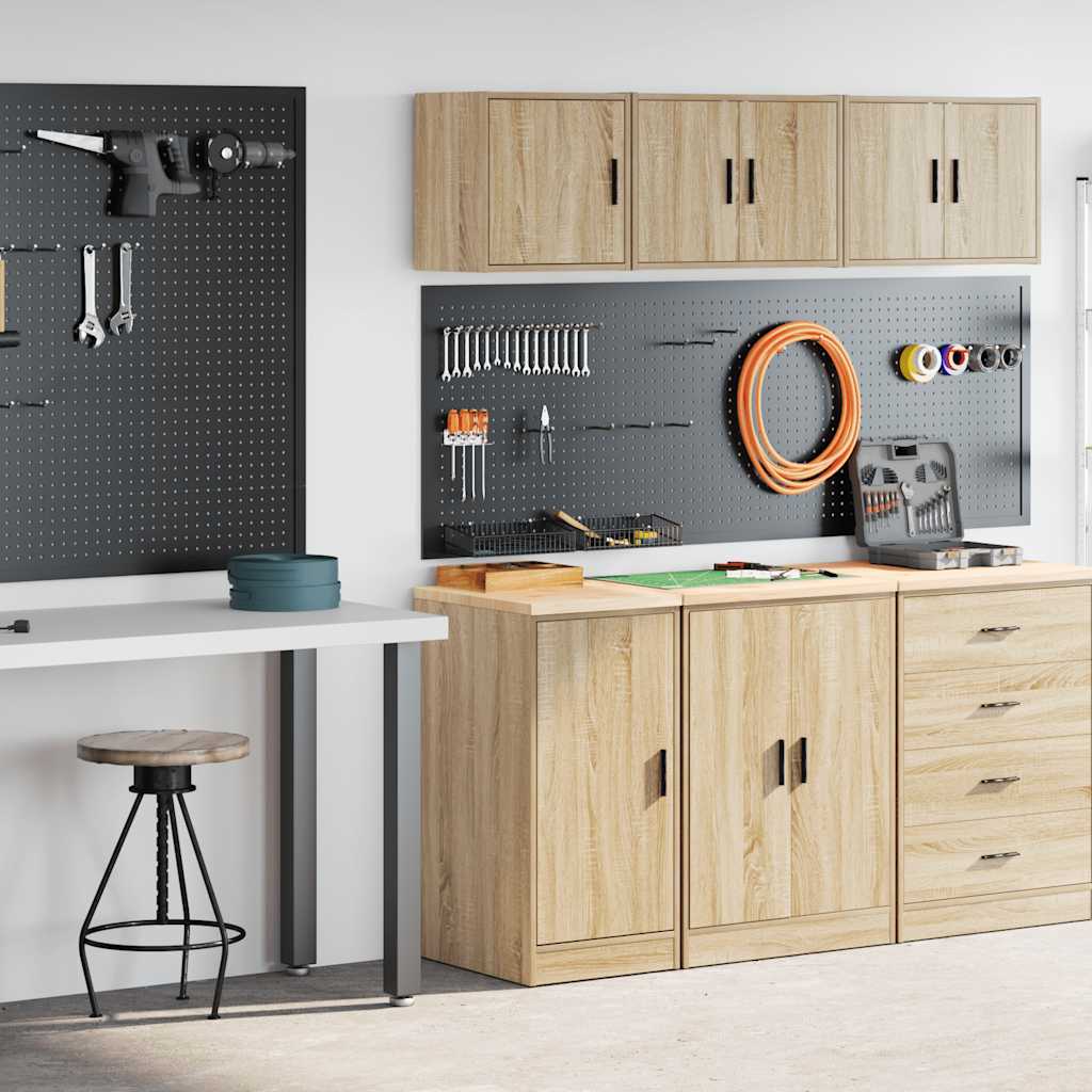Armoires De Garage 2 Pcs Bois D'ingénierie Chêne Sonoma