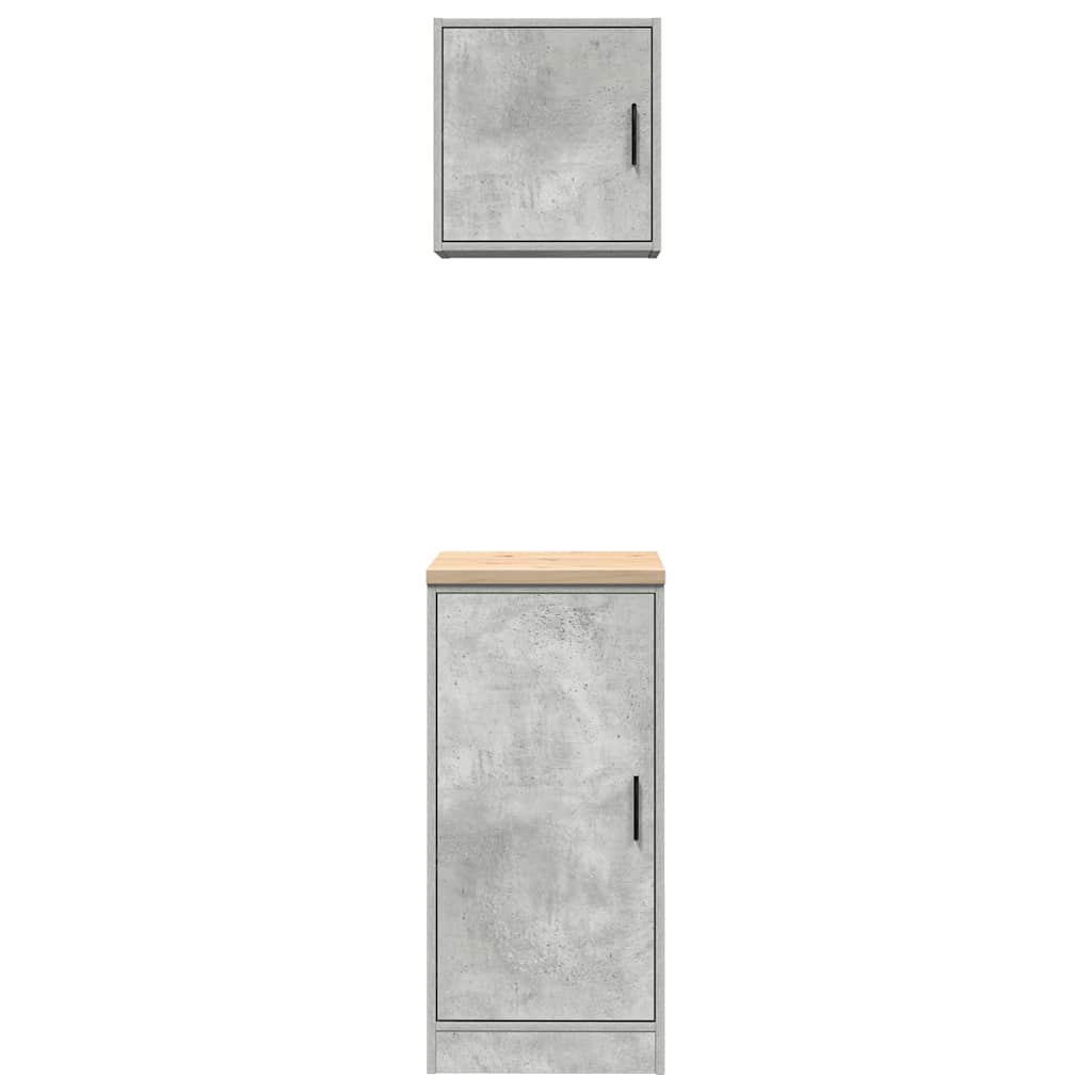 Armoires De Garage 2 Pcs Bois D'ingénierie Gris Béton