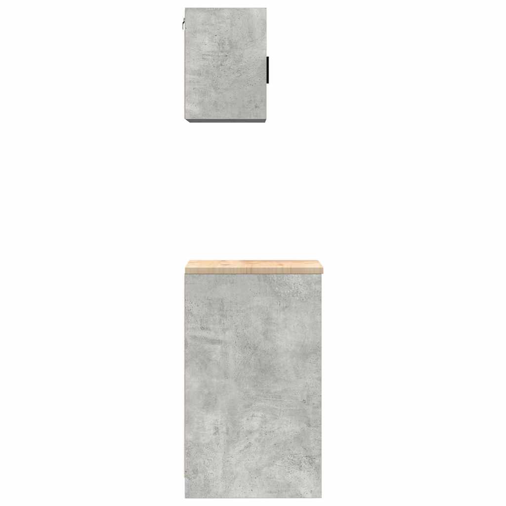 Armoires De Garage 2 Pcs Bois D'ingénierie Gris Béton