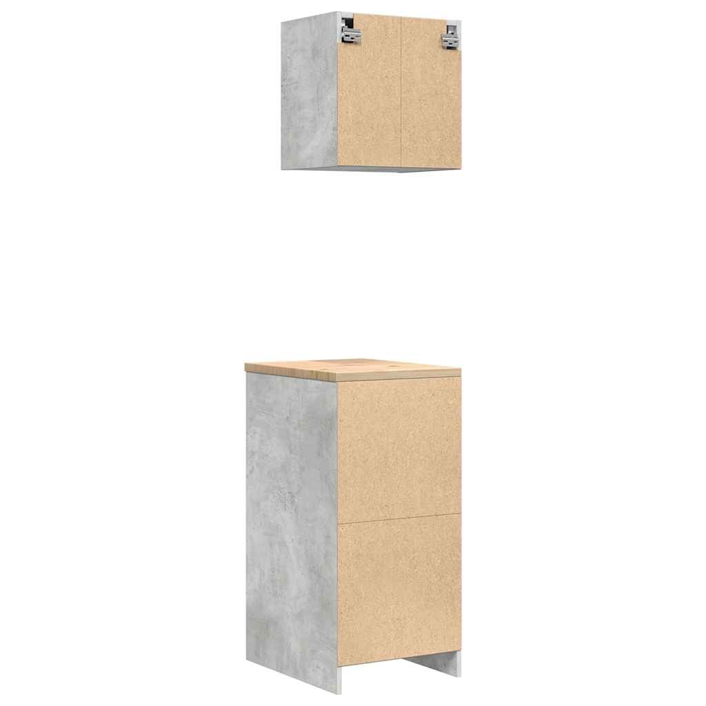 Armoires De Garage 2 Pcs Bois D'ingénierie Gris Béton