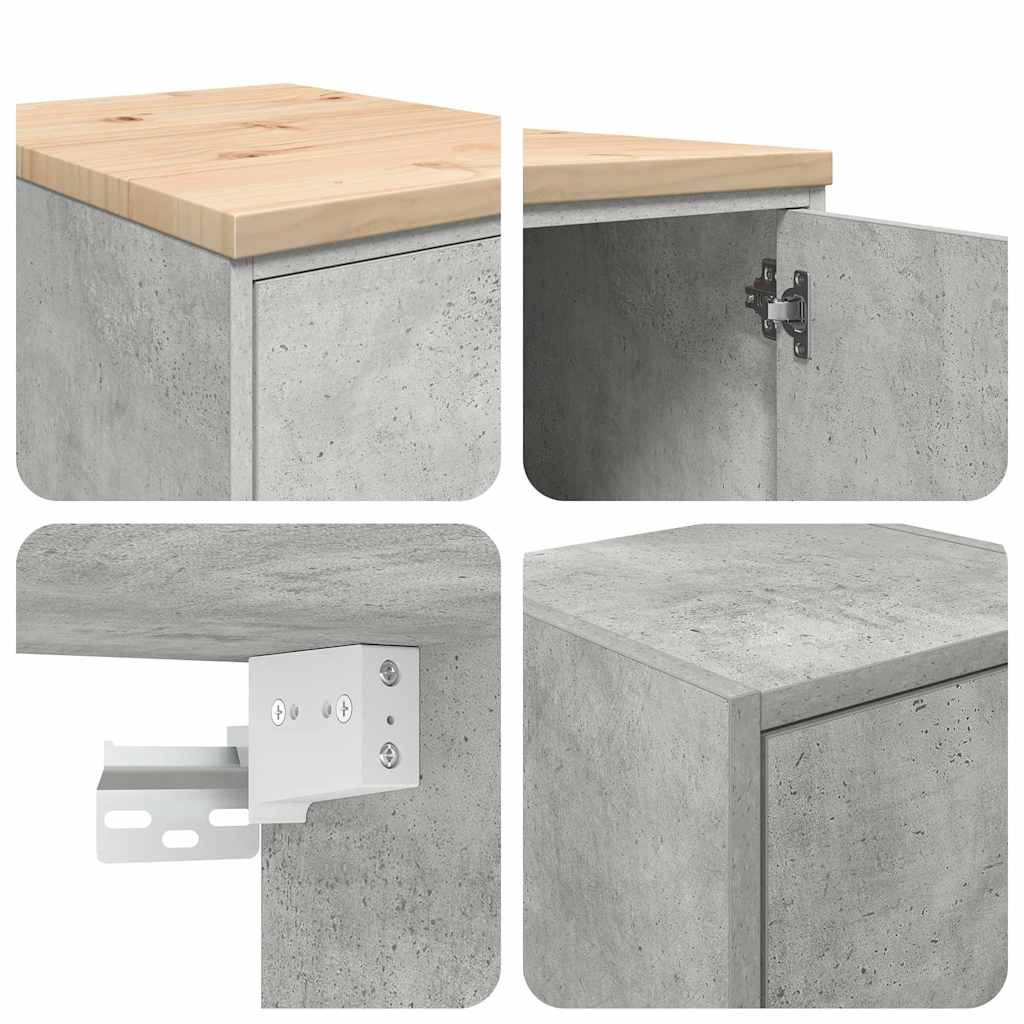 Armoires De Garage 2 Pcs Bois D'ingénierie Gris Béton