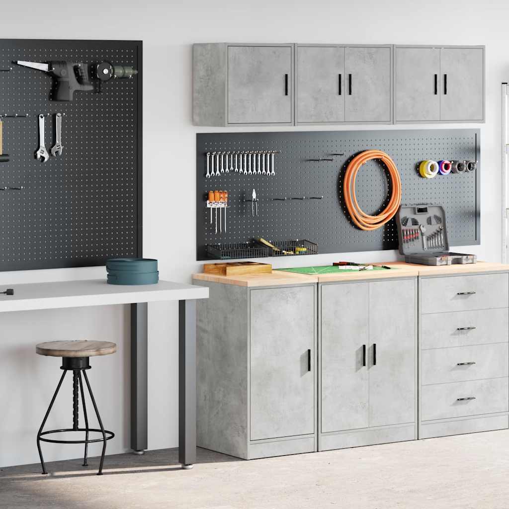 Armoires De Garage 2 Pcs Bois D'ingénierie Gris Béton