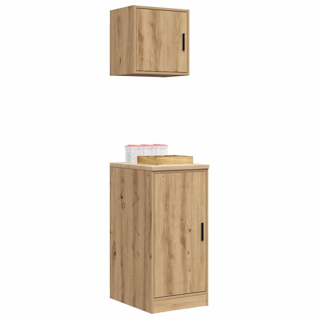 Armoires Garage 2 Pcs Chêne Artisanal Bois D'ingénierie Artisian Oak