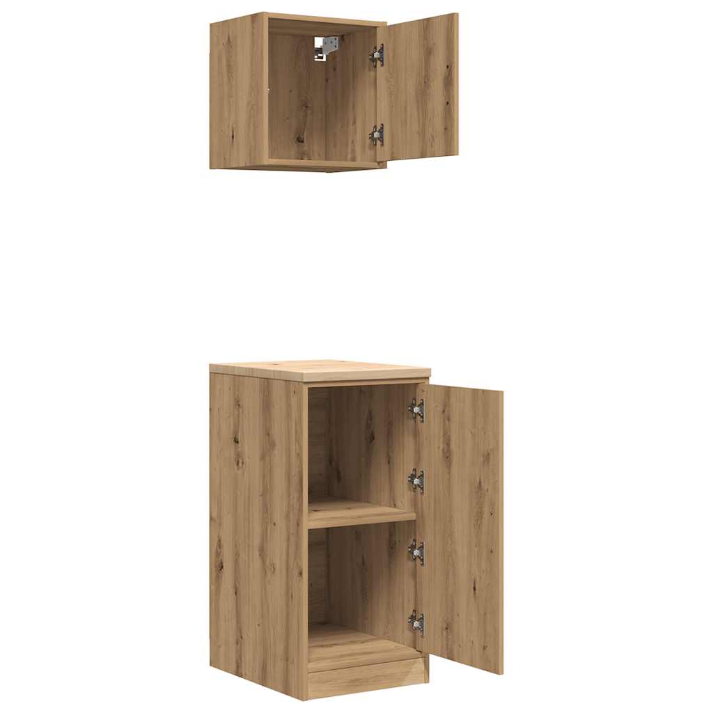 Armoires Garage 2 Pcs Chêne Artisanal Bois D'ingénierie Artisian Oak