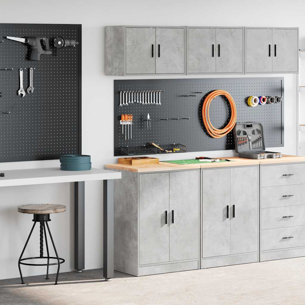 Armoires De Garage 2 Pcs Bois D'ingénierie Gris Béton