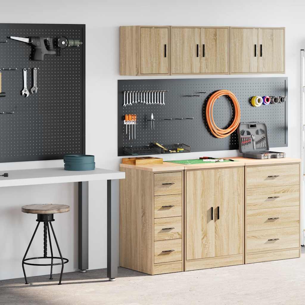 Armoires De Garage 2 Pcs Bois D'ingénierie Chêne Sonoma