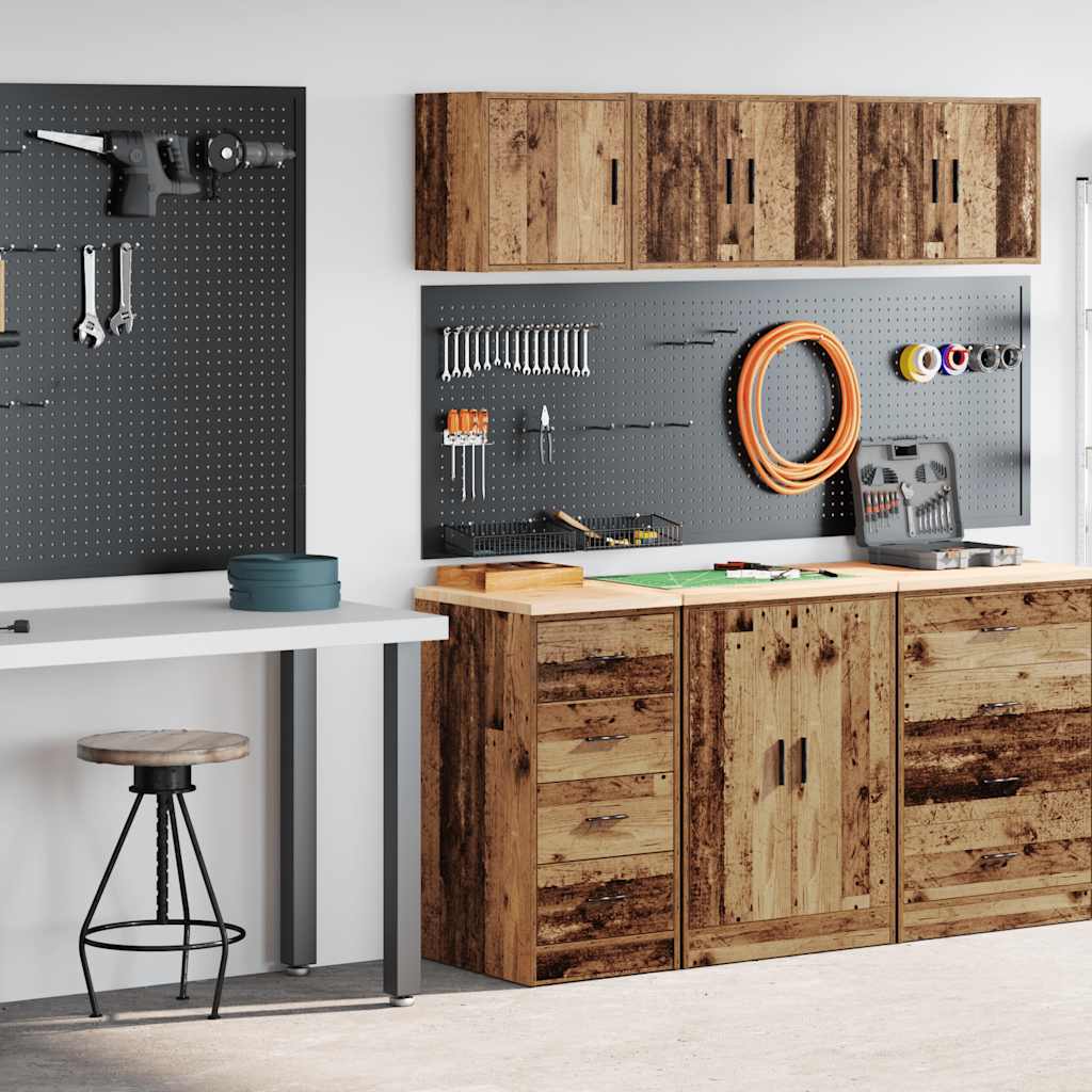 Armoires De Garage 2 Pcs Bois D'ingénierie Vieux Bois