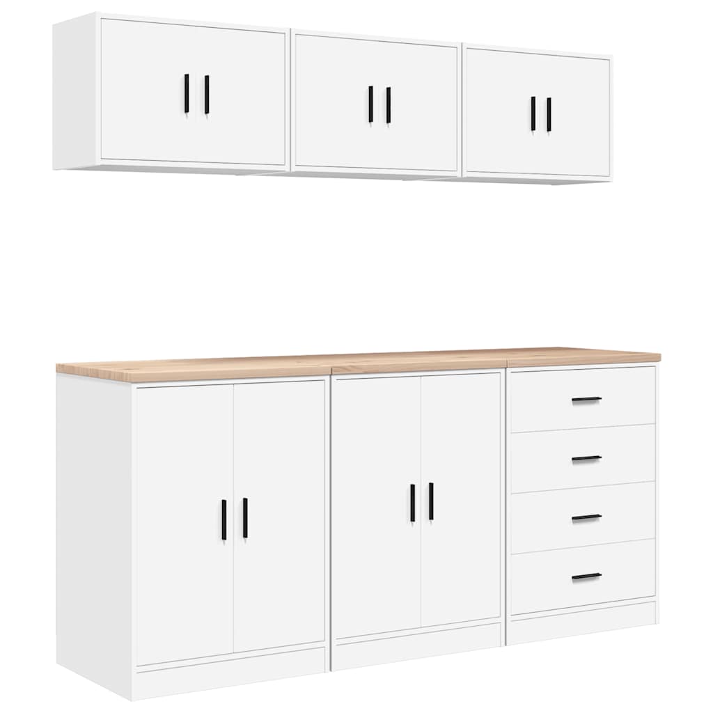 Armoires De Garage 6 Pcs Bois D'ingénierie
