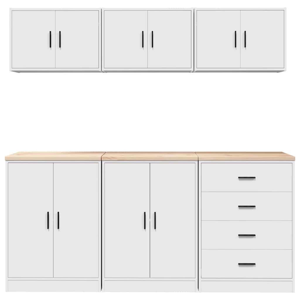 Armoires De Garage 6 Pcs Bois D'ingénierie