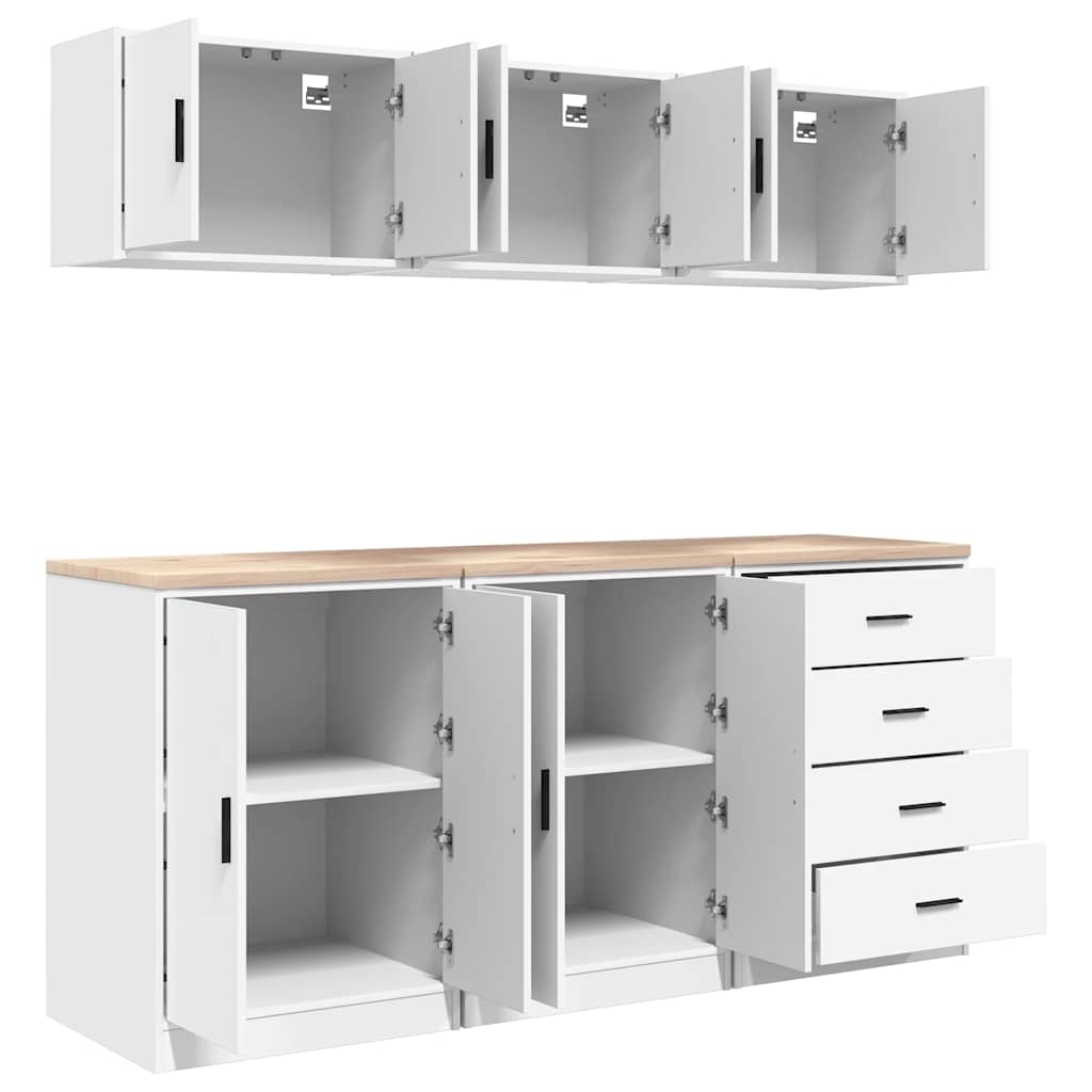 Armoires De Garage 6 Pcs Bois D'ingénierie