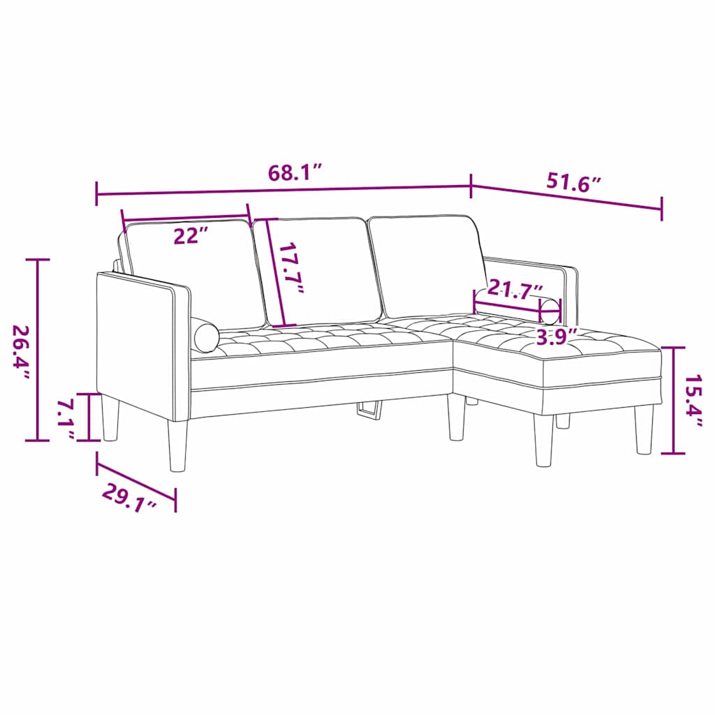 Ensemble De Canapés 173 X 131 X 67 Cm Polyester