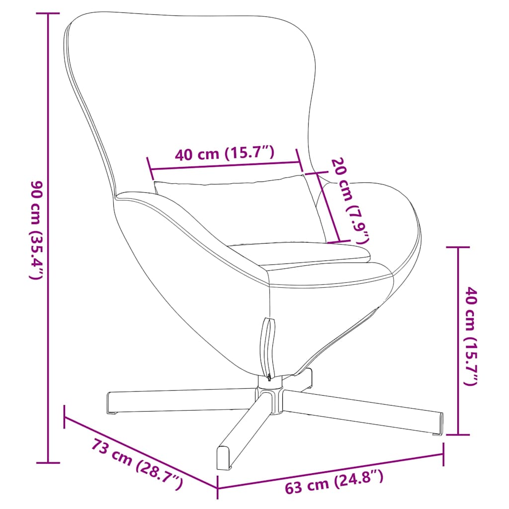 Fauteuil Œuf 63 X 73 X 90 Cm Tissu