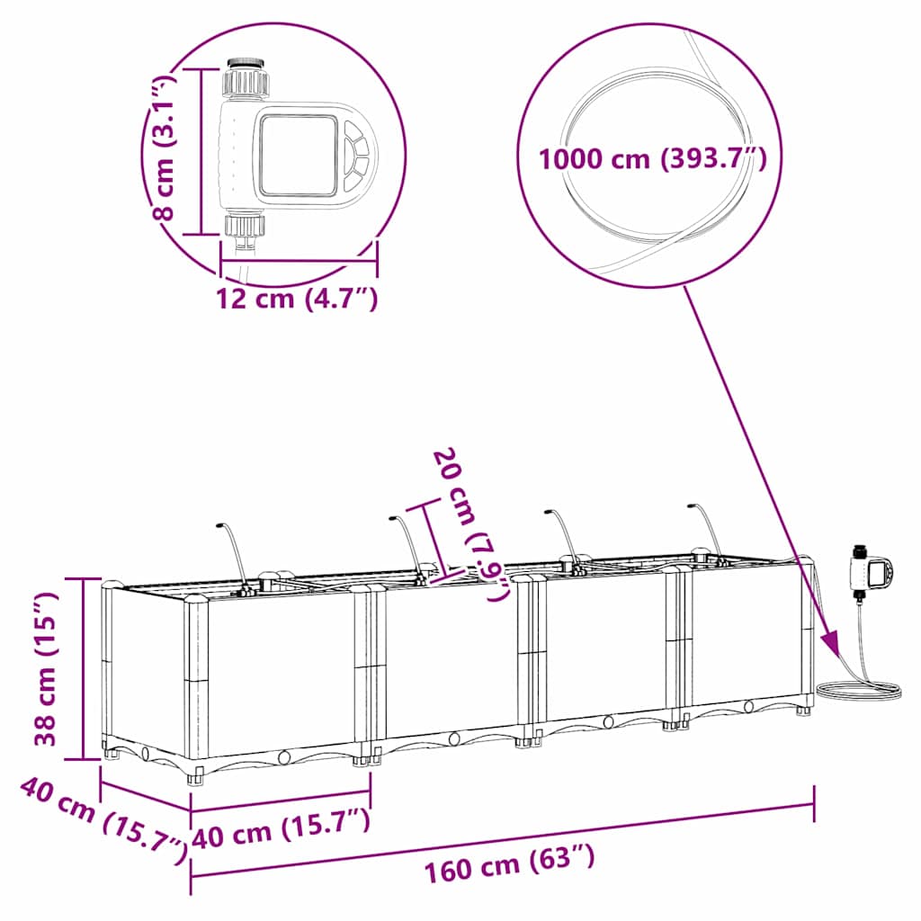 Cache-Pot De Jardin 4 Pc Pp