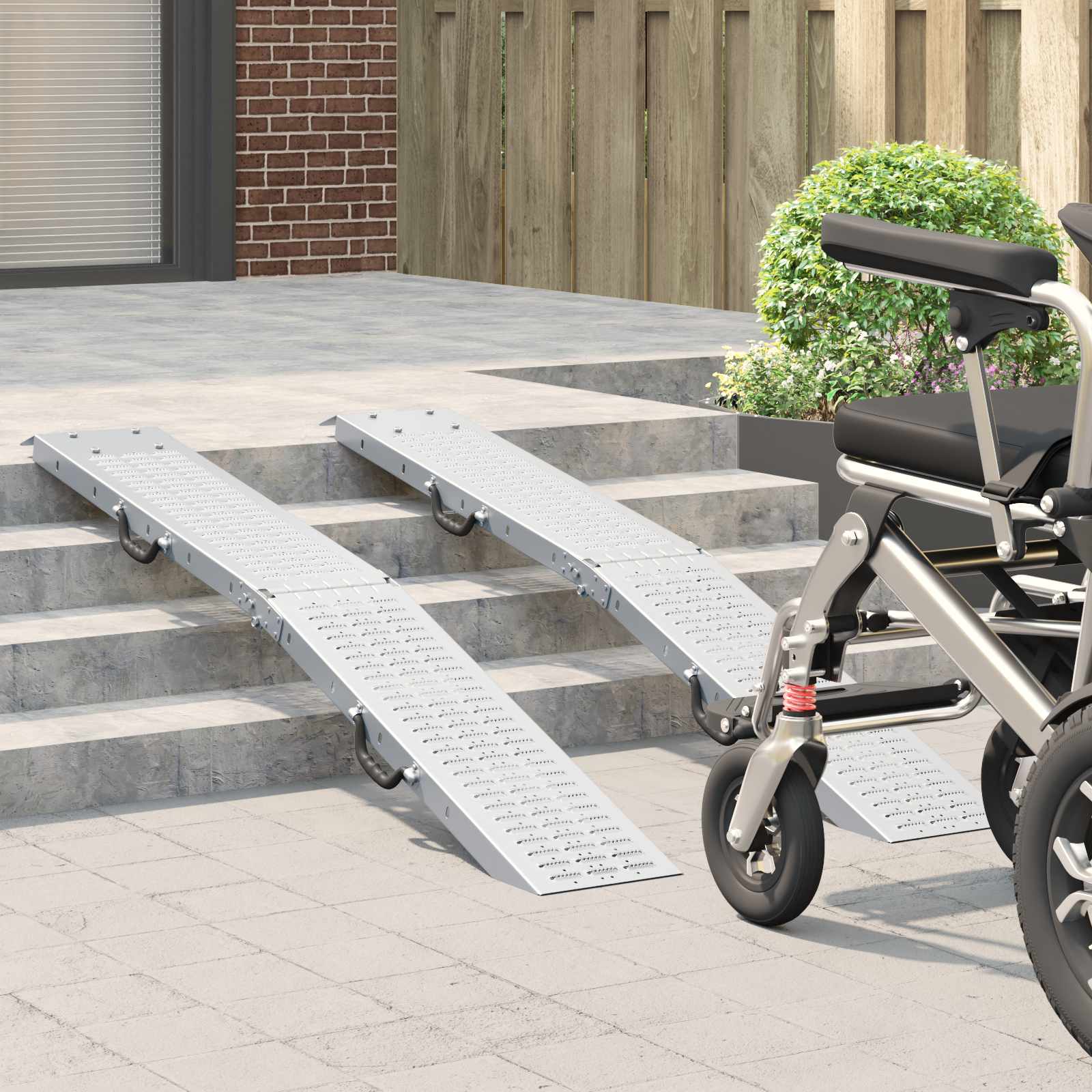 Rampe Pliable 200Kg Par Rampe 2 Pièces Argenté 200 Kg Par Pièce