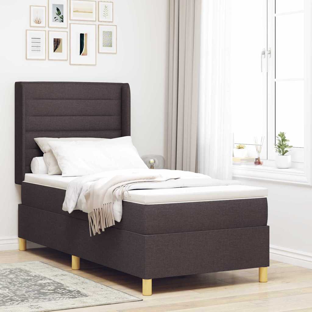 Lit À Ressorts Avec Tête De Lit Tissu