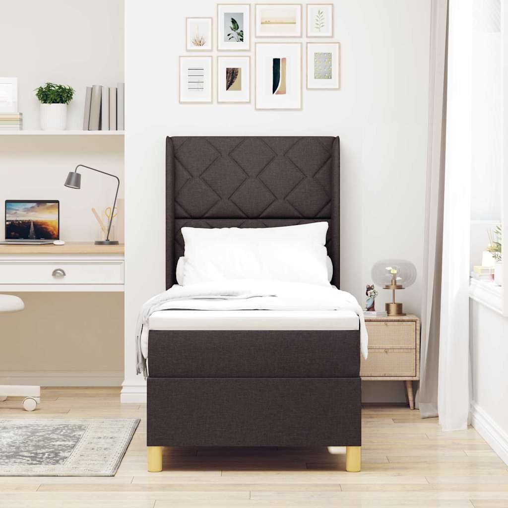 Lit À Ressorts Avec Tête De Lit Tissu