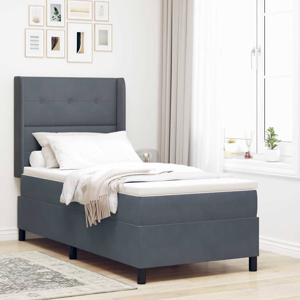 Lit À Ressorts Avec Matelas Velours