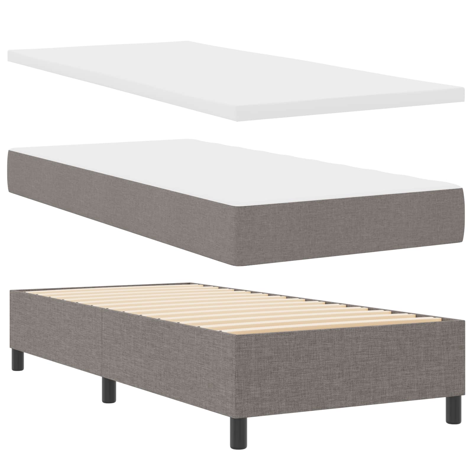 Sommier À Lattes De Lit Et Matelas Et Led 140X200Cm Tissu