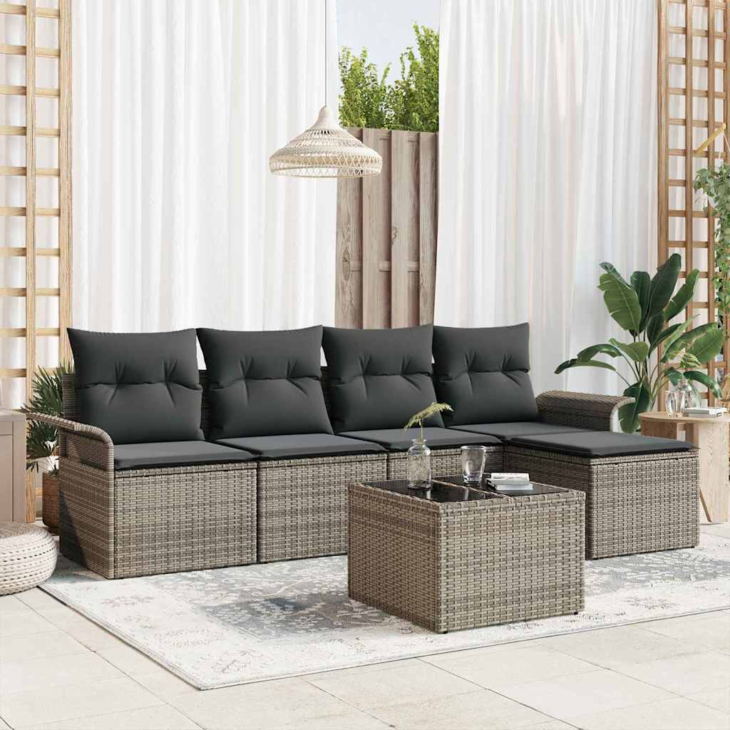 Ensemble De Canapé De Jardin 6 Pc Polyrotin