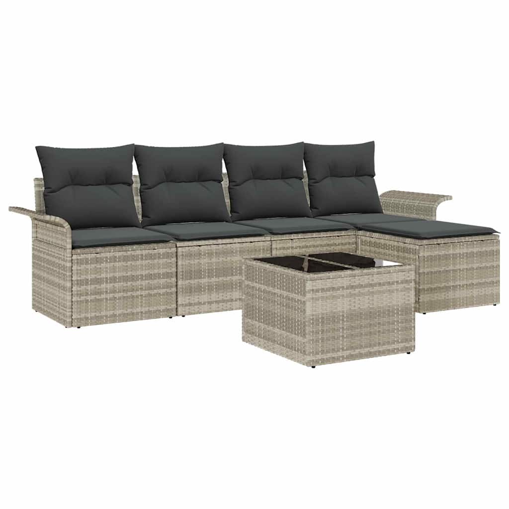 Ensemble De Canapé De Jardin 6 Pc Polyrotin