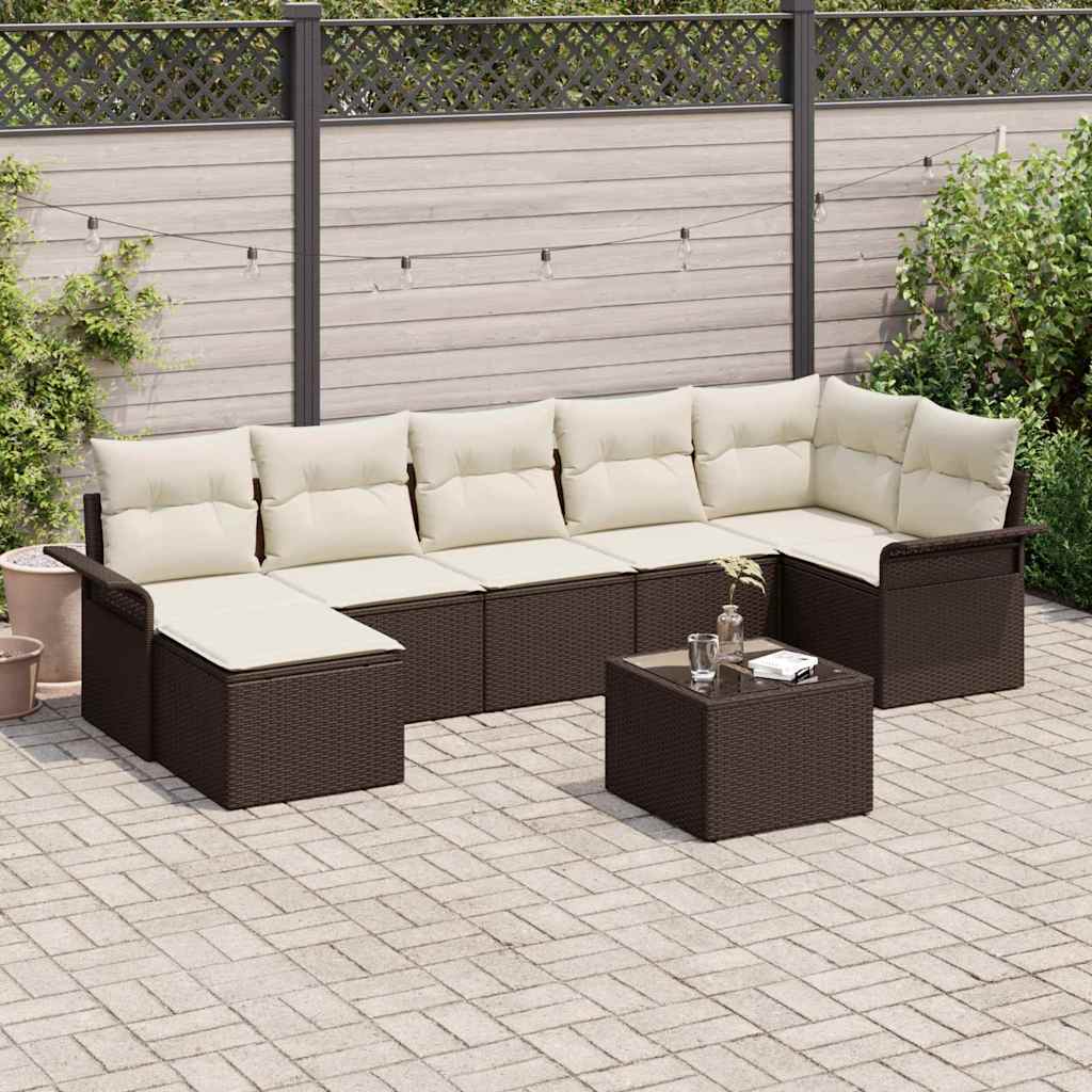 Ensemble De Canapé De Jardin 8 Pc Polyrotin