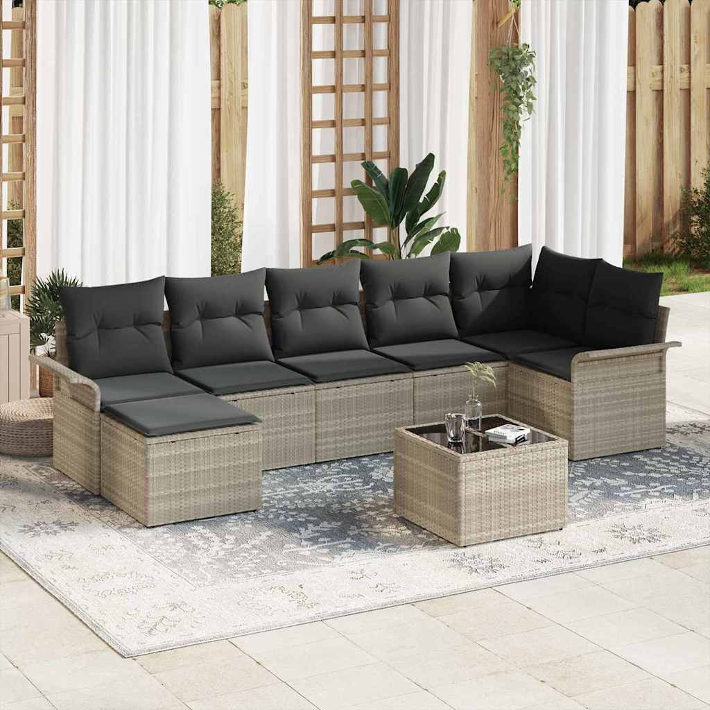 Ensemble De Canapé De Jardin 8 Pc Polyrotin