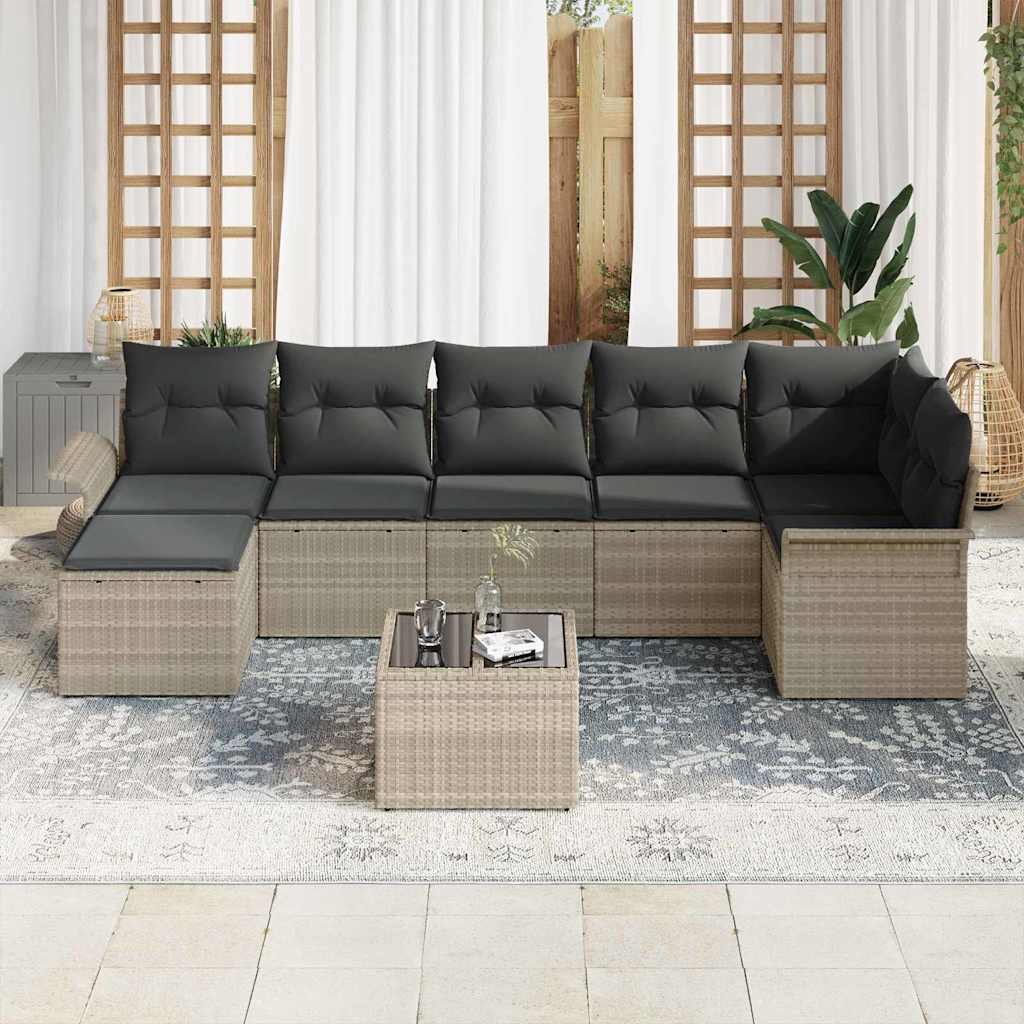 Ensemble De Canapé De Jardin 8 Pc Polyrotin
