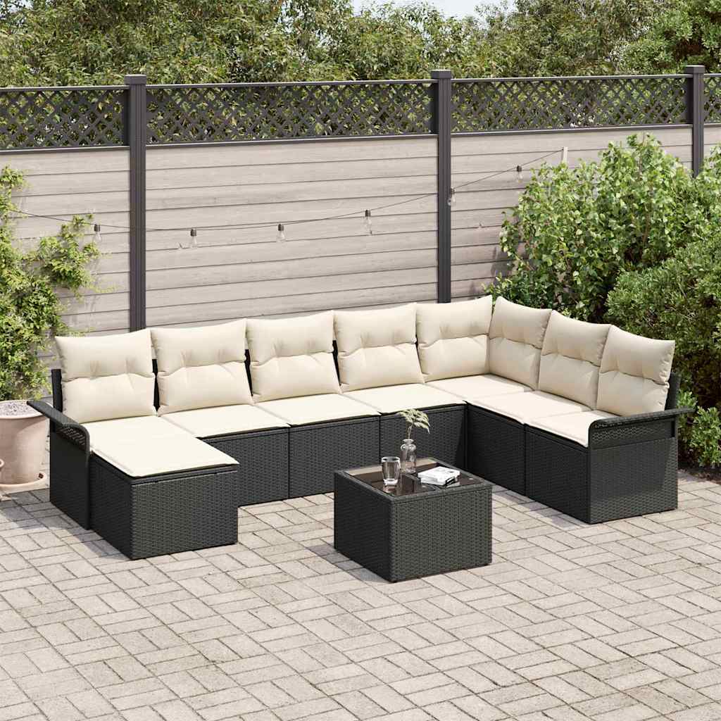 Ensemble De Canapé De Jardin 9 Pc Gris Poly Rotin