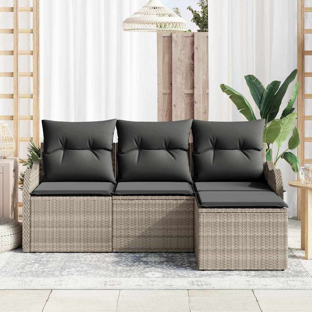 Ensemble De Canapé De Jardin 4 Pc Polyrotin