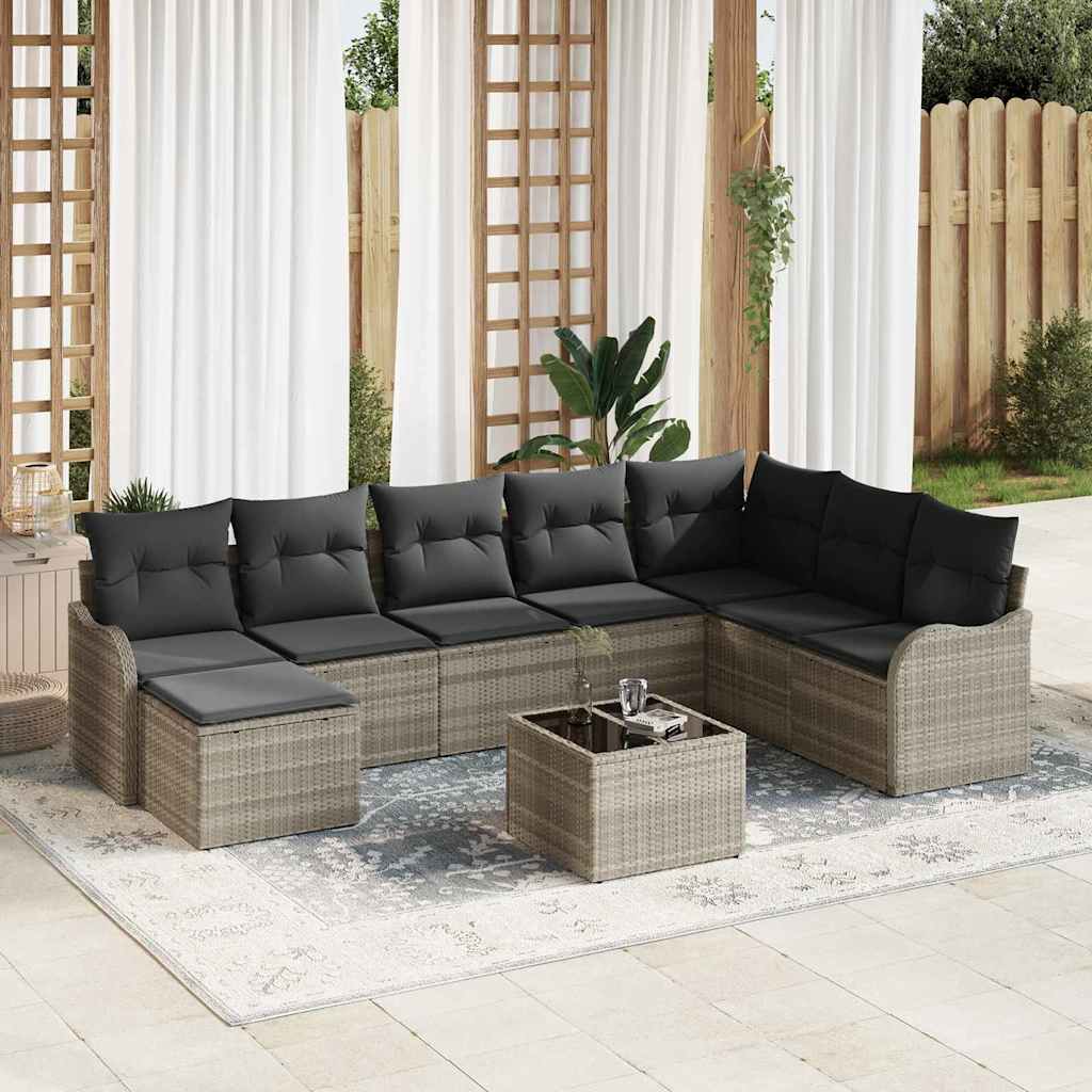 Ensemble De Canapé De Jardin 9 Pc Polyrotin