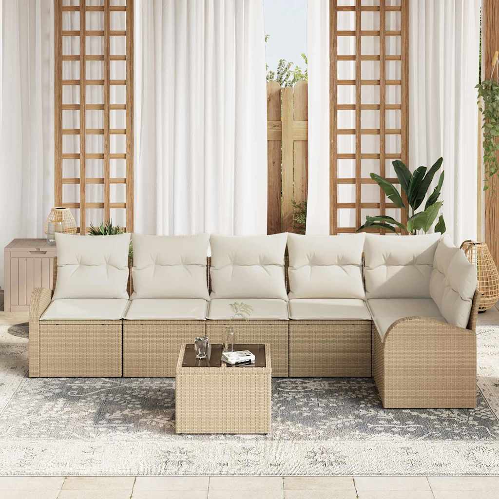 Ensemble De Canapé De Jardin 7 Pc Polyrotin