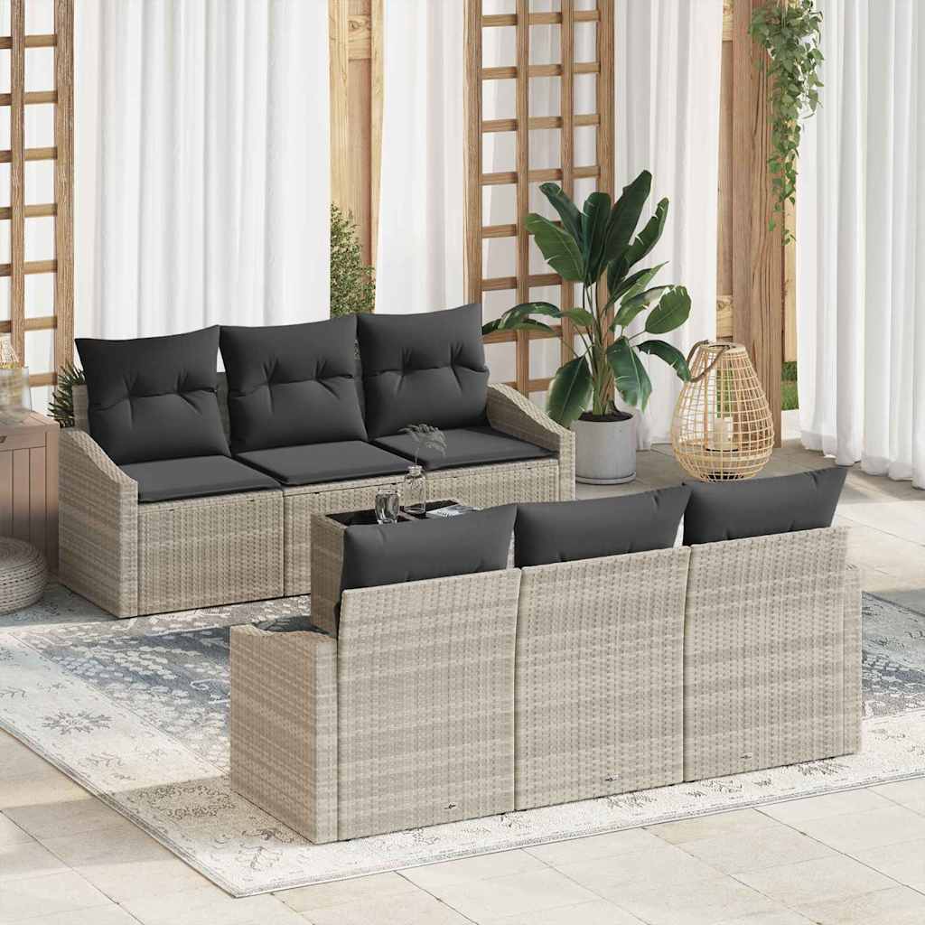 Ensemble De Canapés 7 Pc Et Gris Foncé Polyrotin